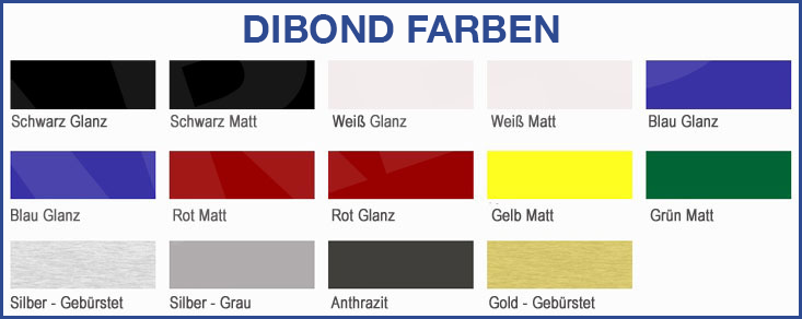 Dibondplatten Farben